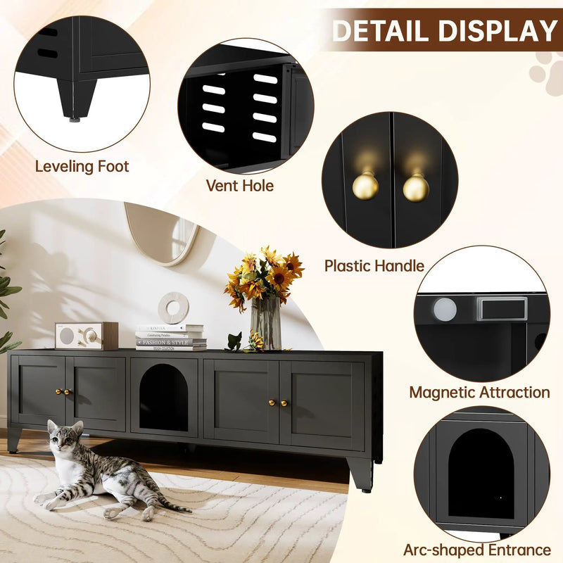 58" Metal Cat Litter Box Enclosure by HouseOfZazla