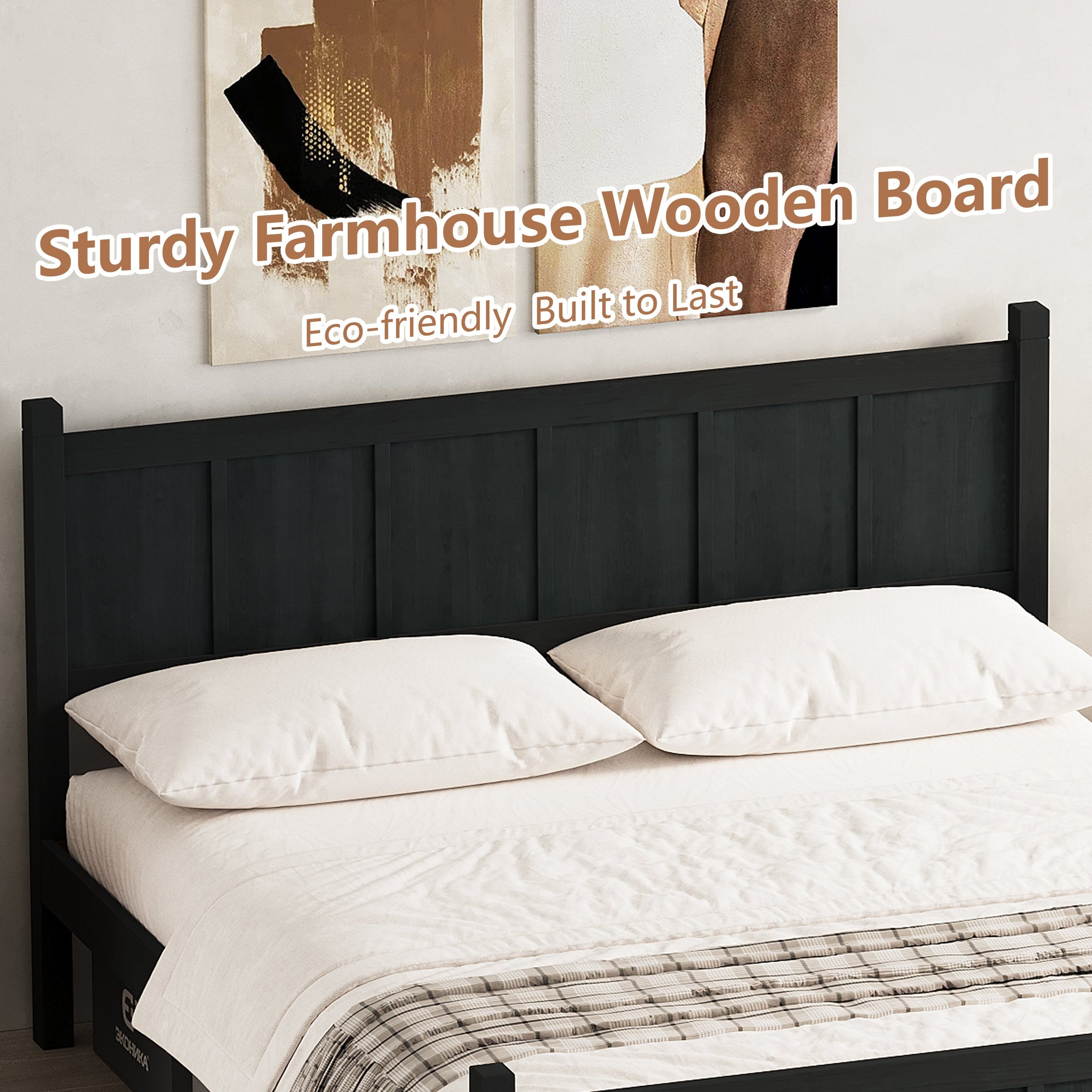 Queen Size Flat Panel Bed with Headboard & Footboard by HouseOfZazla