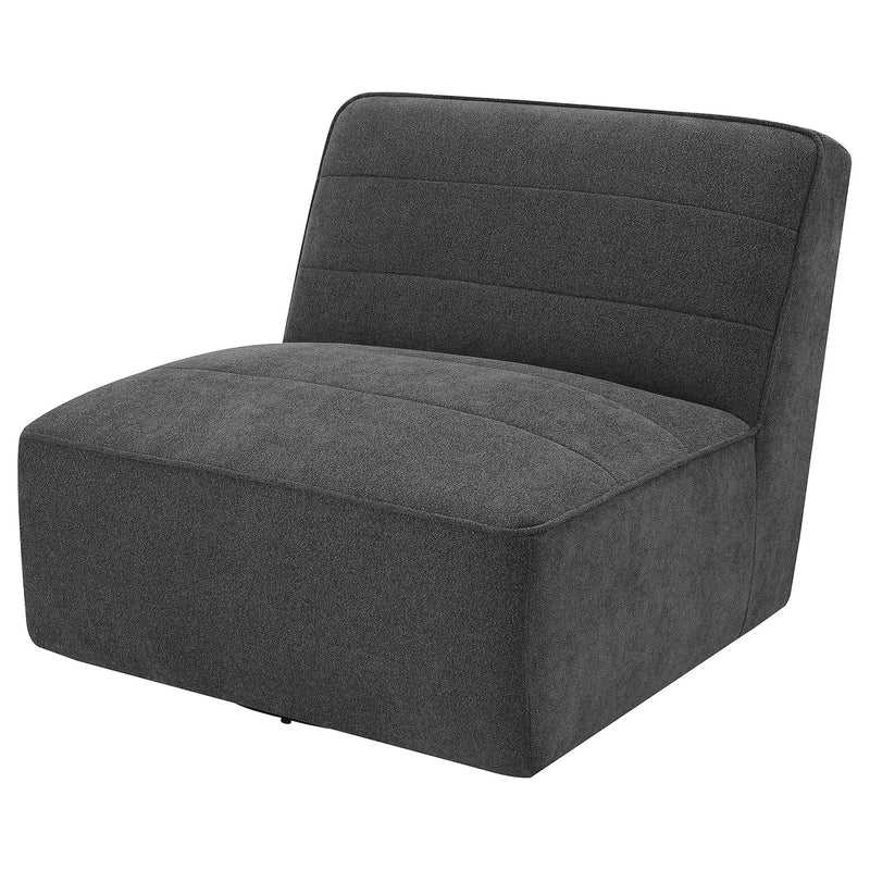 Cobie Upholstered Armless Swivel Chair Dark Charcoal by Unique Piece Furniture