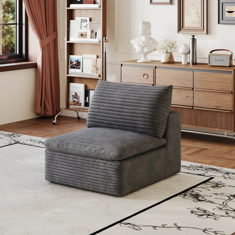 1 Middle Seat Sofa - Dark Fabric by HouseOfZazla