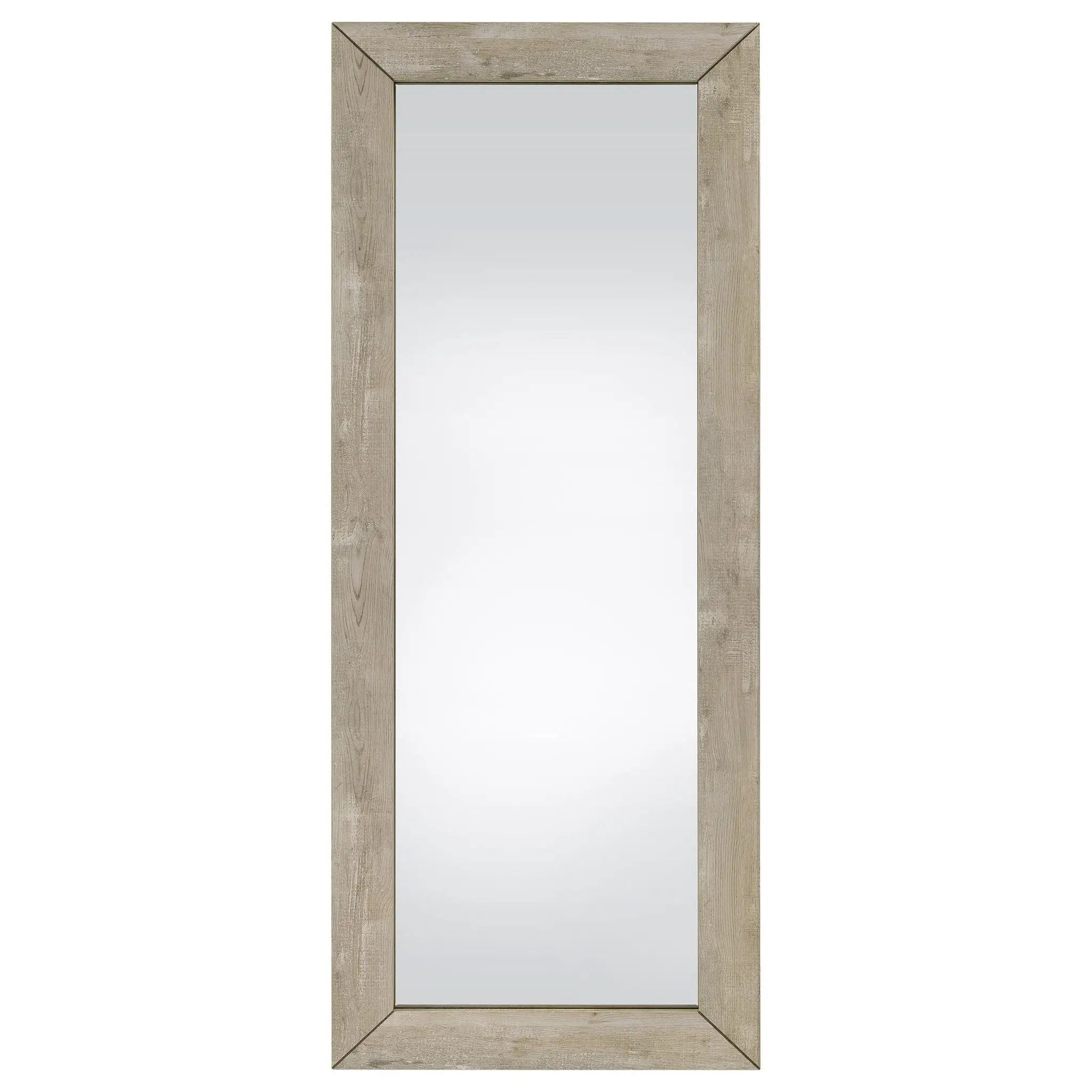 Cadence Tempered Glass Full Length Mirror Grey Washed Oak by Unique Piece Furniture