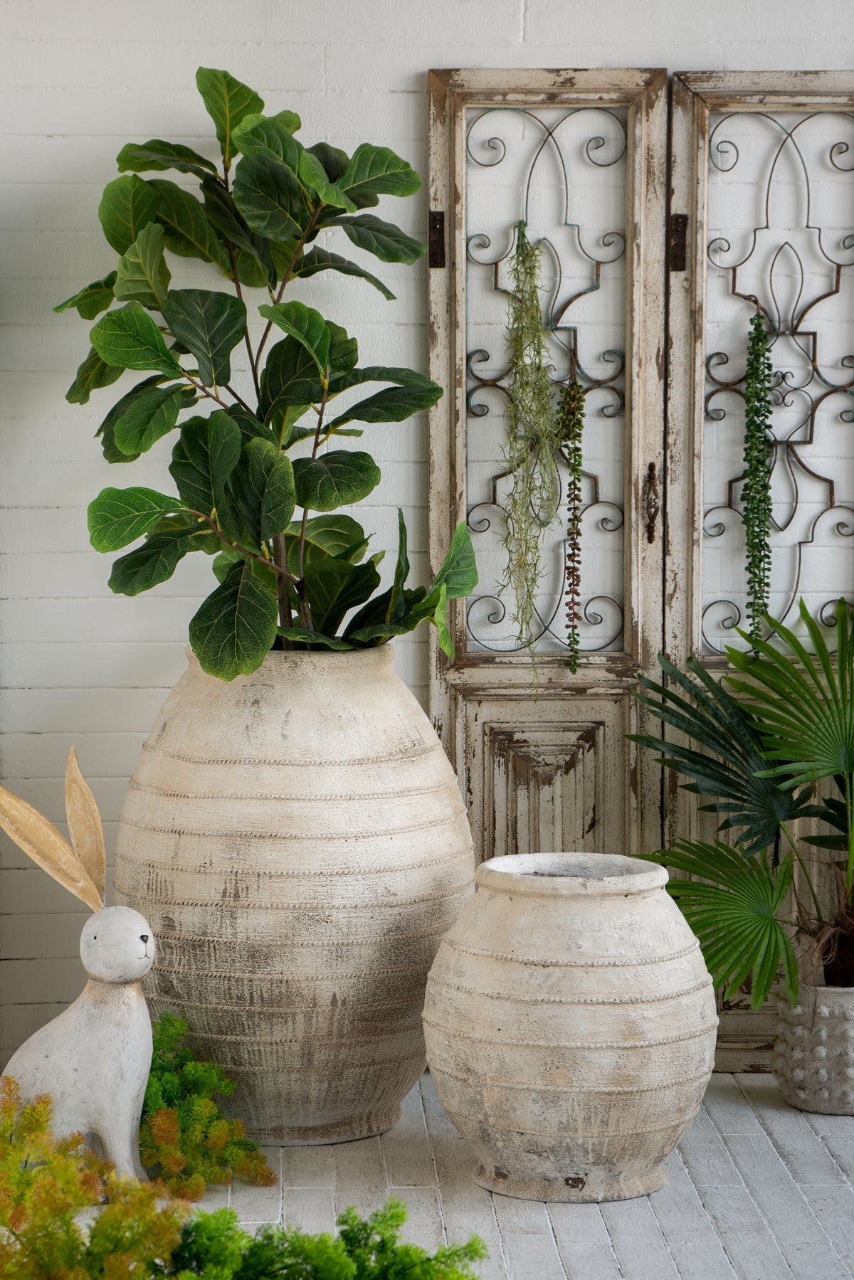 22.4x22.4x30.5" Large Magnesium Flower Pot with Weathered Finish by HouseOfZazla