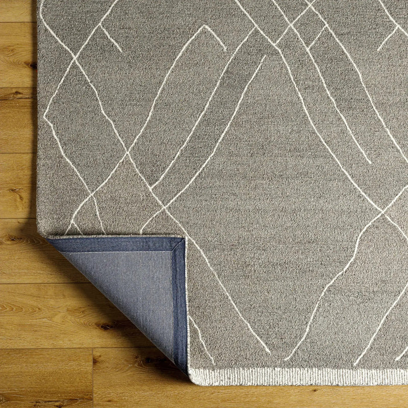 Arsenal Trout Valley Gray Wool Rug by Boutique Rugs