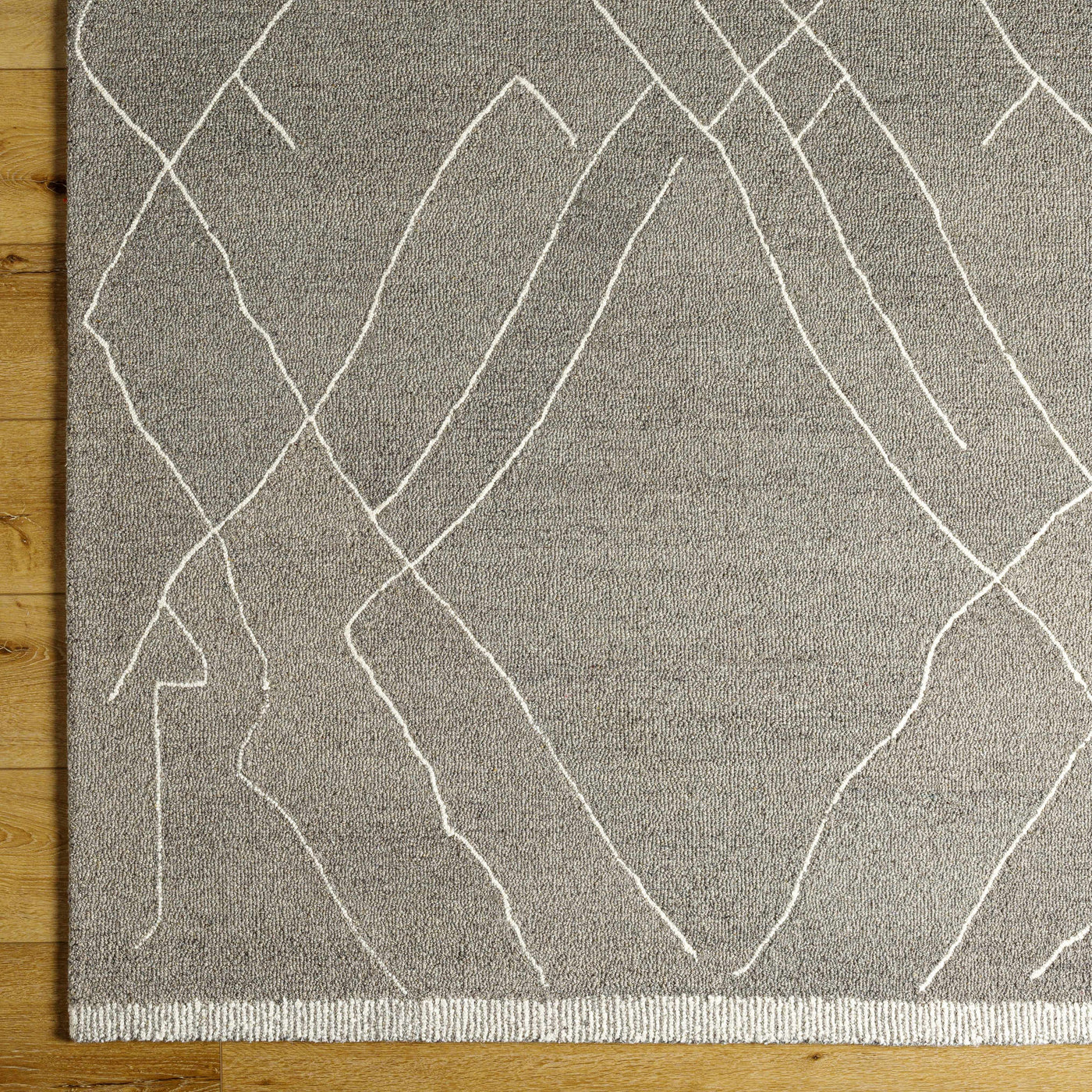 Arsenal Trout Valley Gray Wool Rug by Boutique Rugs