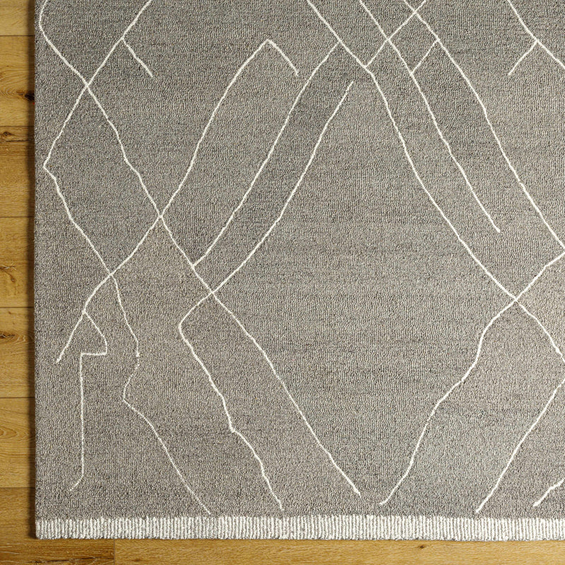 Arsenal Trout Valley Gray Wool Rug by Boutique Rugs