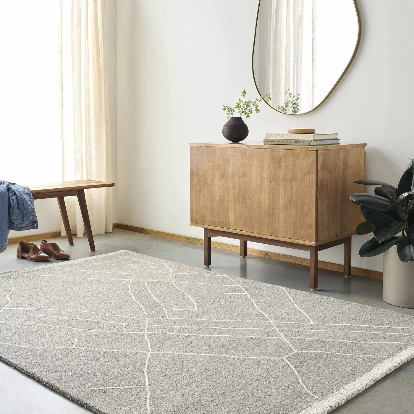Arsenal Trout Valley Gray Wool Rug by Boutique Rugs