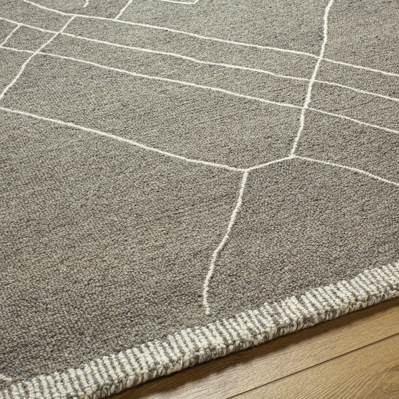 Arsenal Trout Valley Gray Wool Rug by Boutique Rugs
