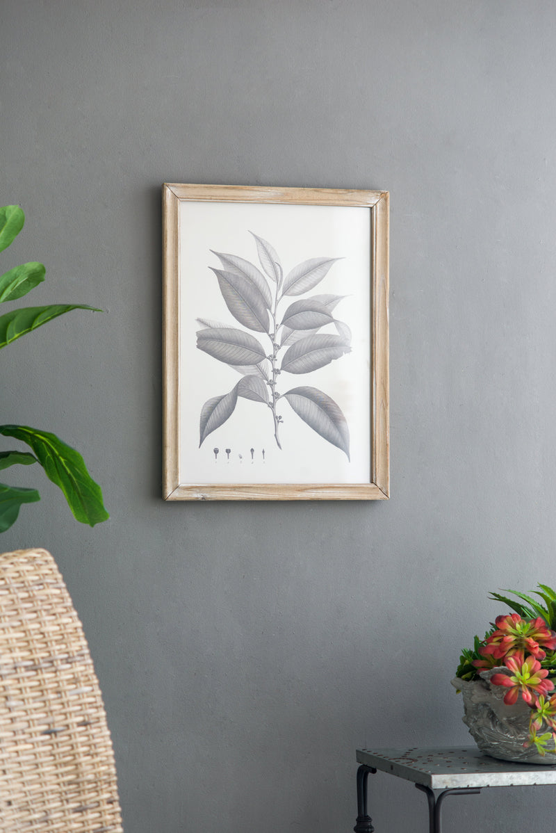 Botanical Wall Décor Set of 4 with Leaf Illustrations - Black & White, photo 9 of 10