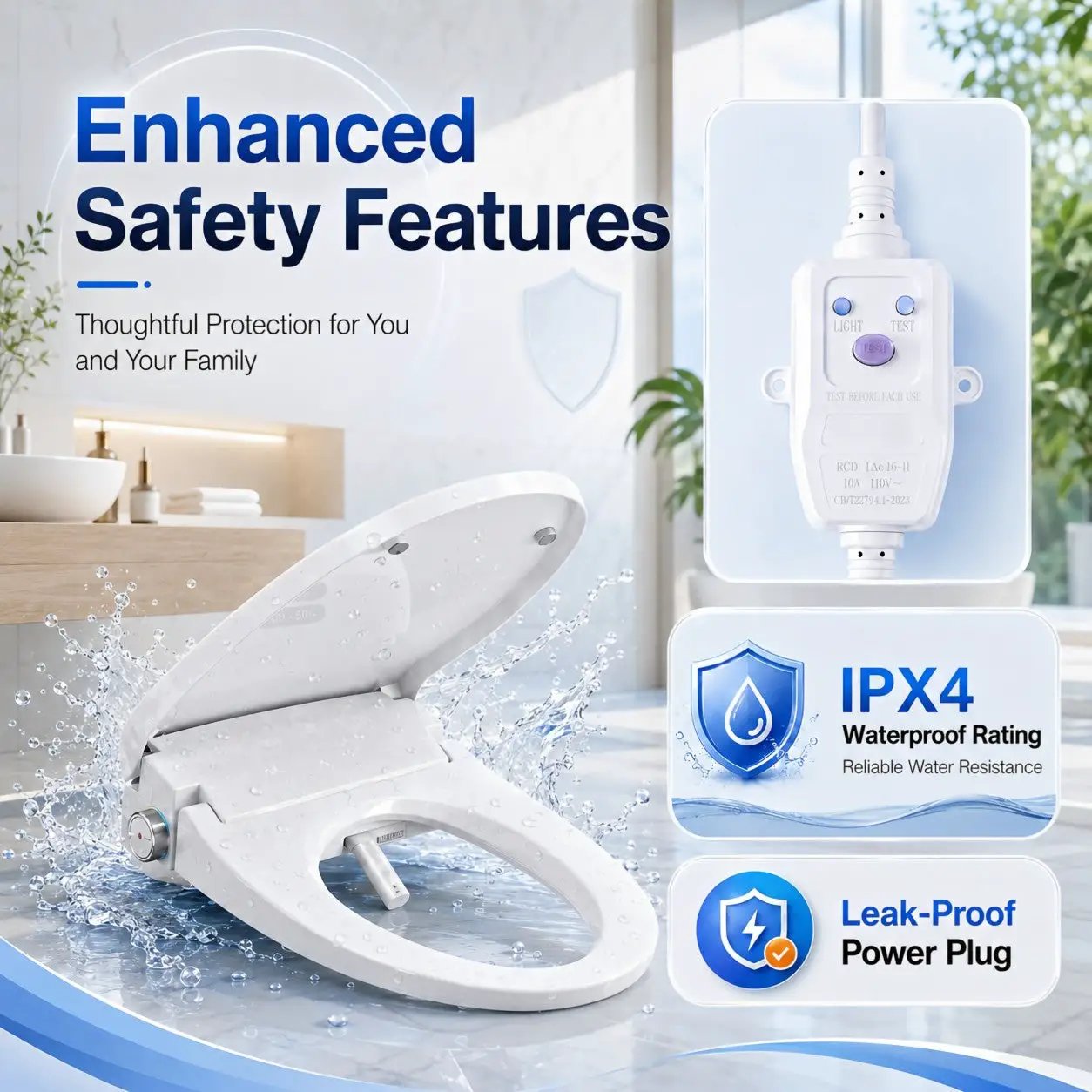 Smart Bidet Toilet Seat with Side Knob Adjustable Heated Seat by HouseOfZazla