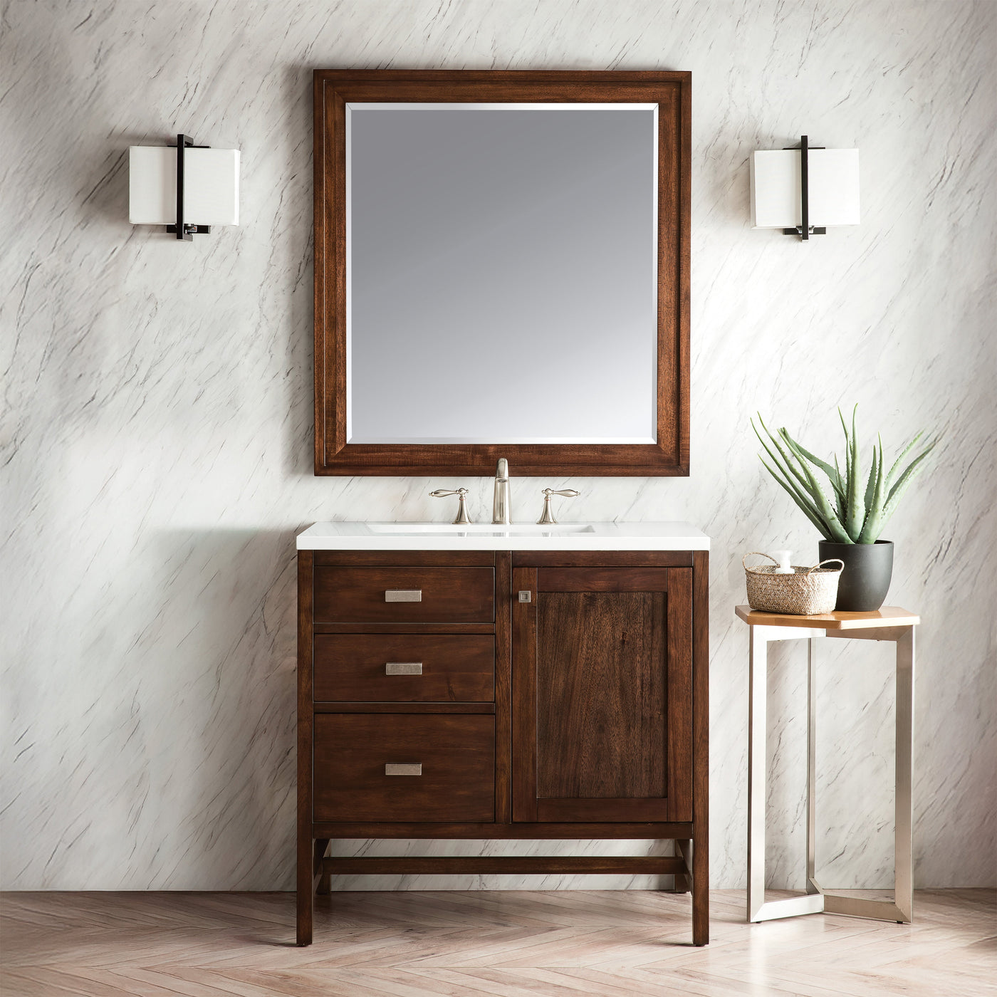 James Martin Addison 36" Single Bathroom Vanity, Mid-Century Acacia by James Martin