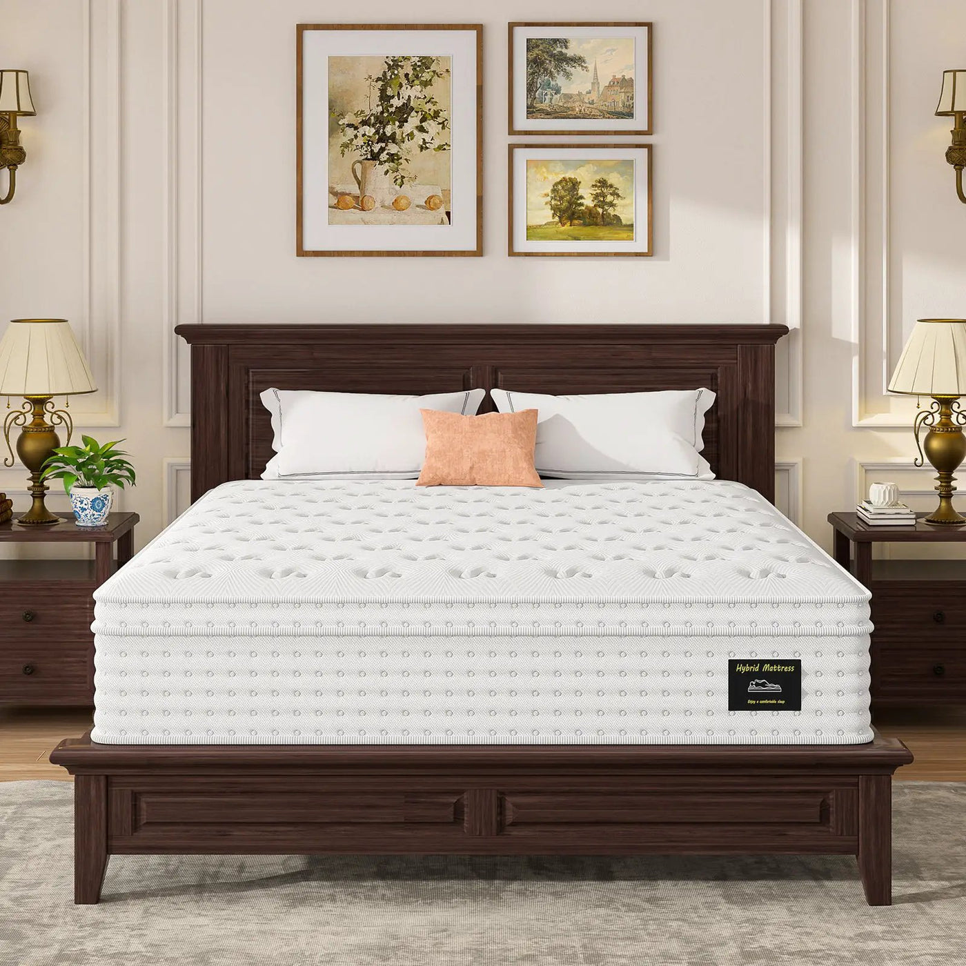 14" Hybrid Mattress with Memory Foam & Pocket Springs for Pressure Relief by HouseOfZazla