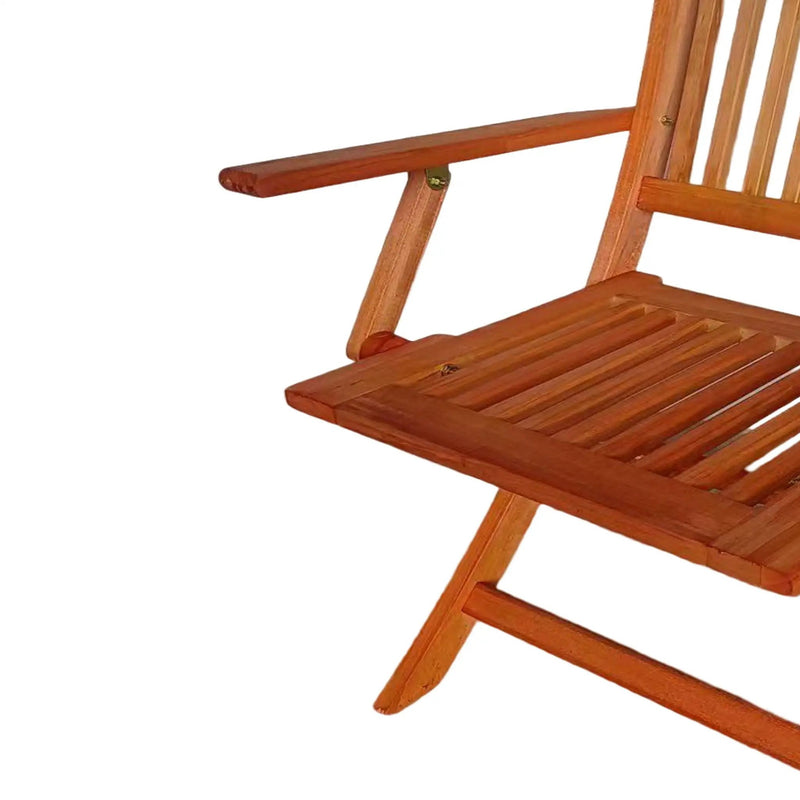 Foldable Patio Dining Set With 4 Folding Chairs For Indoor And Outdoor Use - Teak by HouseOfZazla