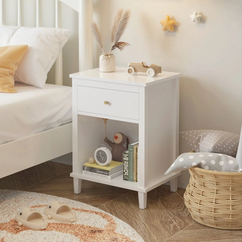 Nightstand & 1 Drawer And 1 Shelf - White by Unique Piece Furniture