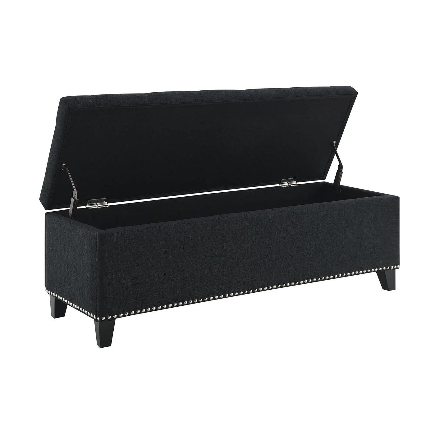 Button-Tufted Storage Ottoman With Safety Close Hinge by HouseOfZazla