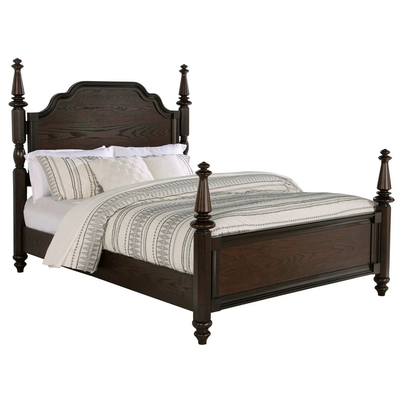 Andover 63-inch Four Poster Queen Bed Dark Oak by Unique Piece Furniture