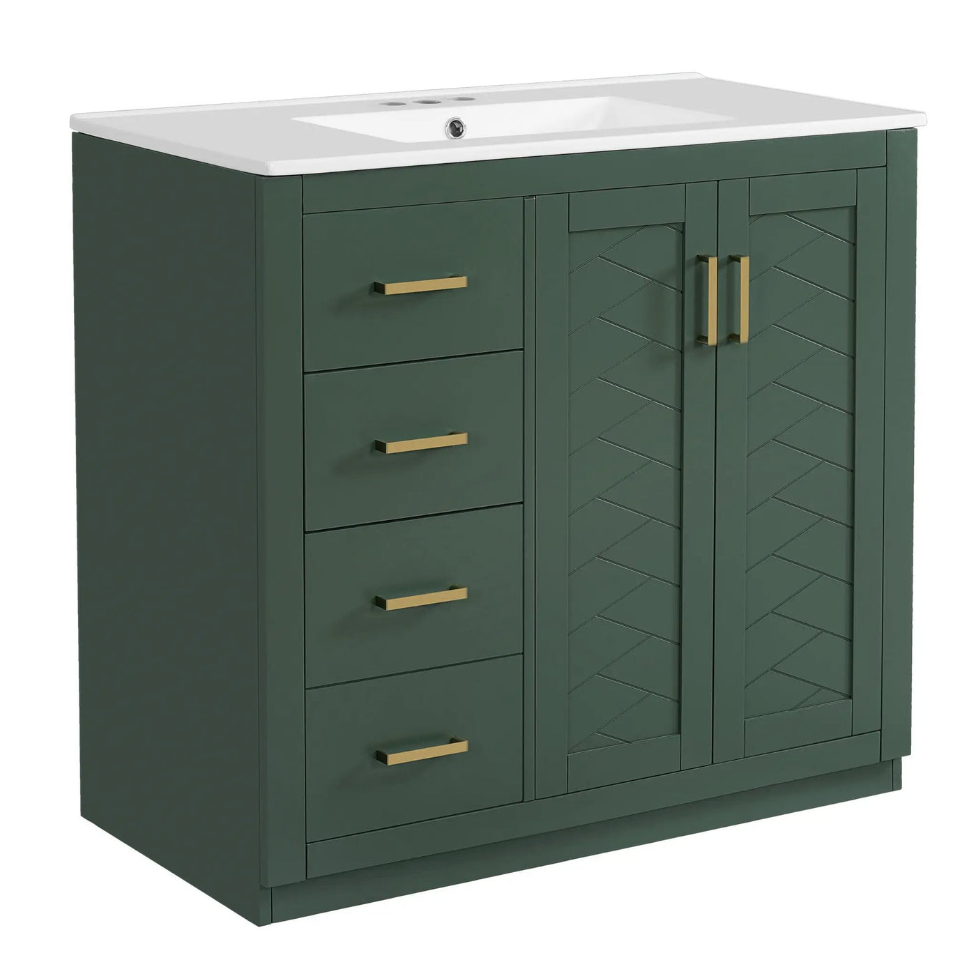 Bathroom Vanity With Sink Combo, Storage Cabinet, Freestanding Set With 3 Drawers & Soft Closing Doors by HouseOfZazla