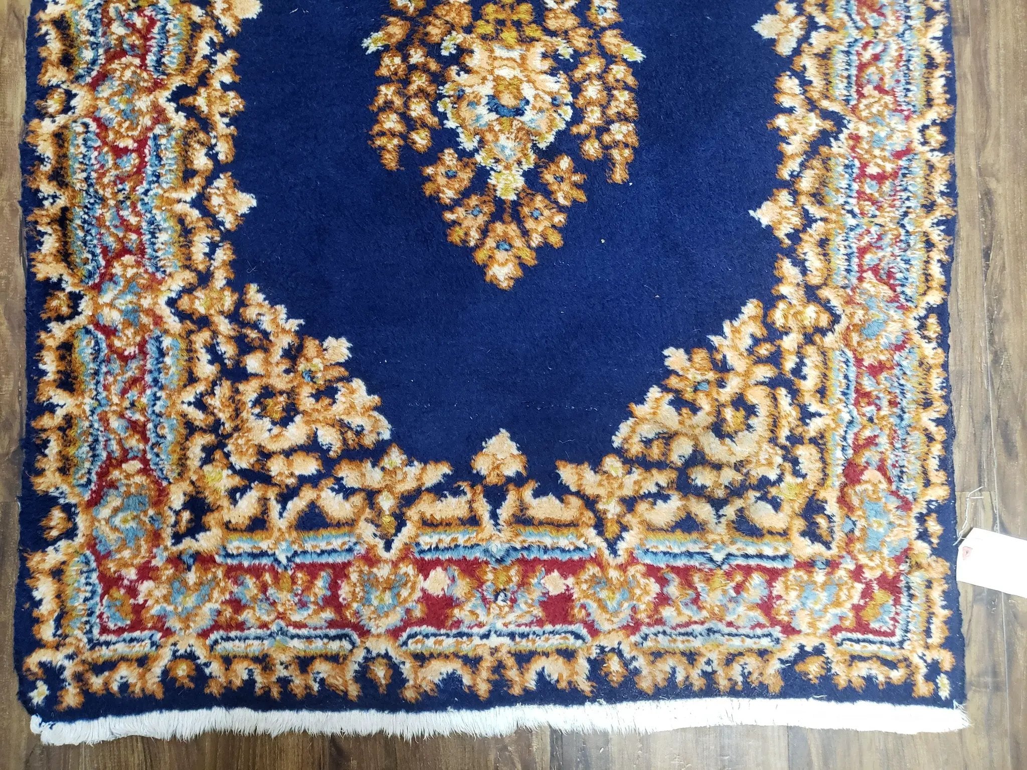 Semi Anique Dark Blue Persian Kerman Runner, 2'7" x 13'5" by Jewel Rugs