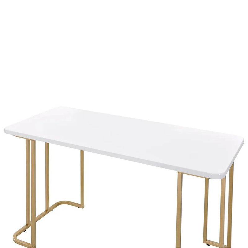 Estie - Writing Desk (Same Ac00902) - White & Gold by Unique Piece Furniture