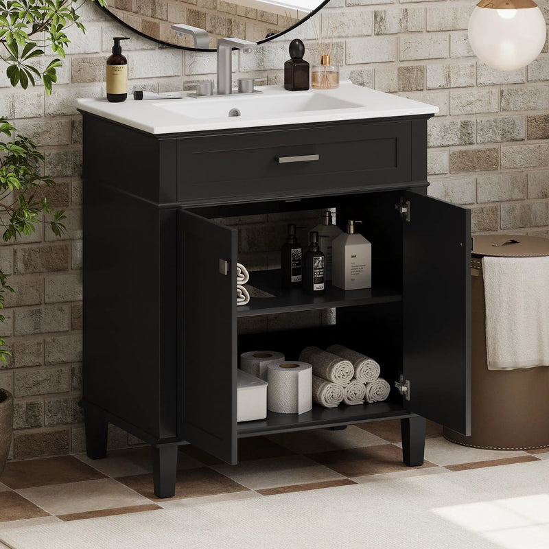 Bathroom Vanity With Ceramic Basin, Soft Close Door And Adjustable Shelves by Unique Piece Furniture