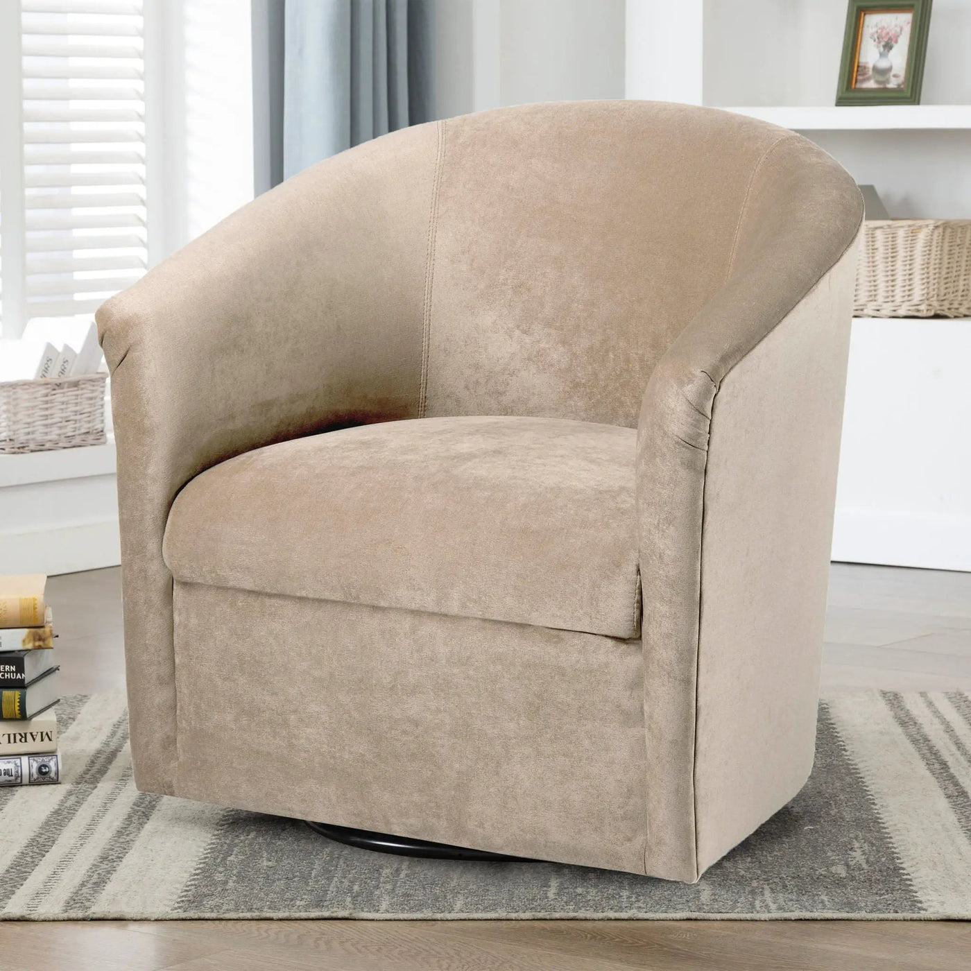 Eden - Swivel Chair With Upholstery And Hardwood Frame by HouseOfZazla