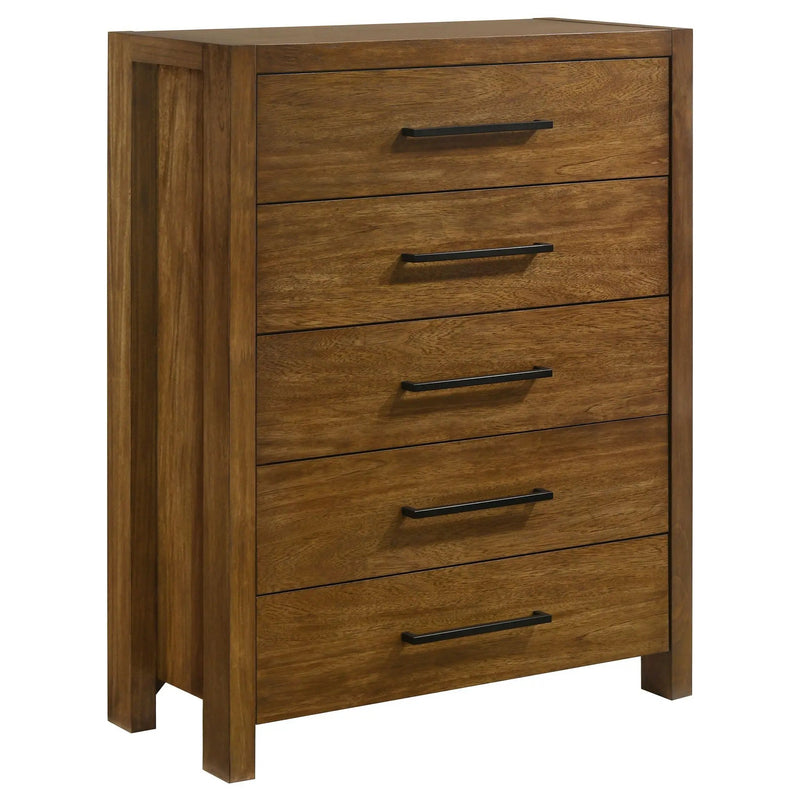 Adderley 5-drawer Bedroom Chest of Drawers Warm Brown by Unique Piece Furniture