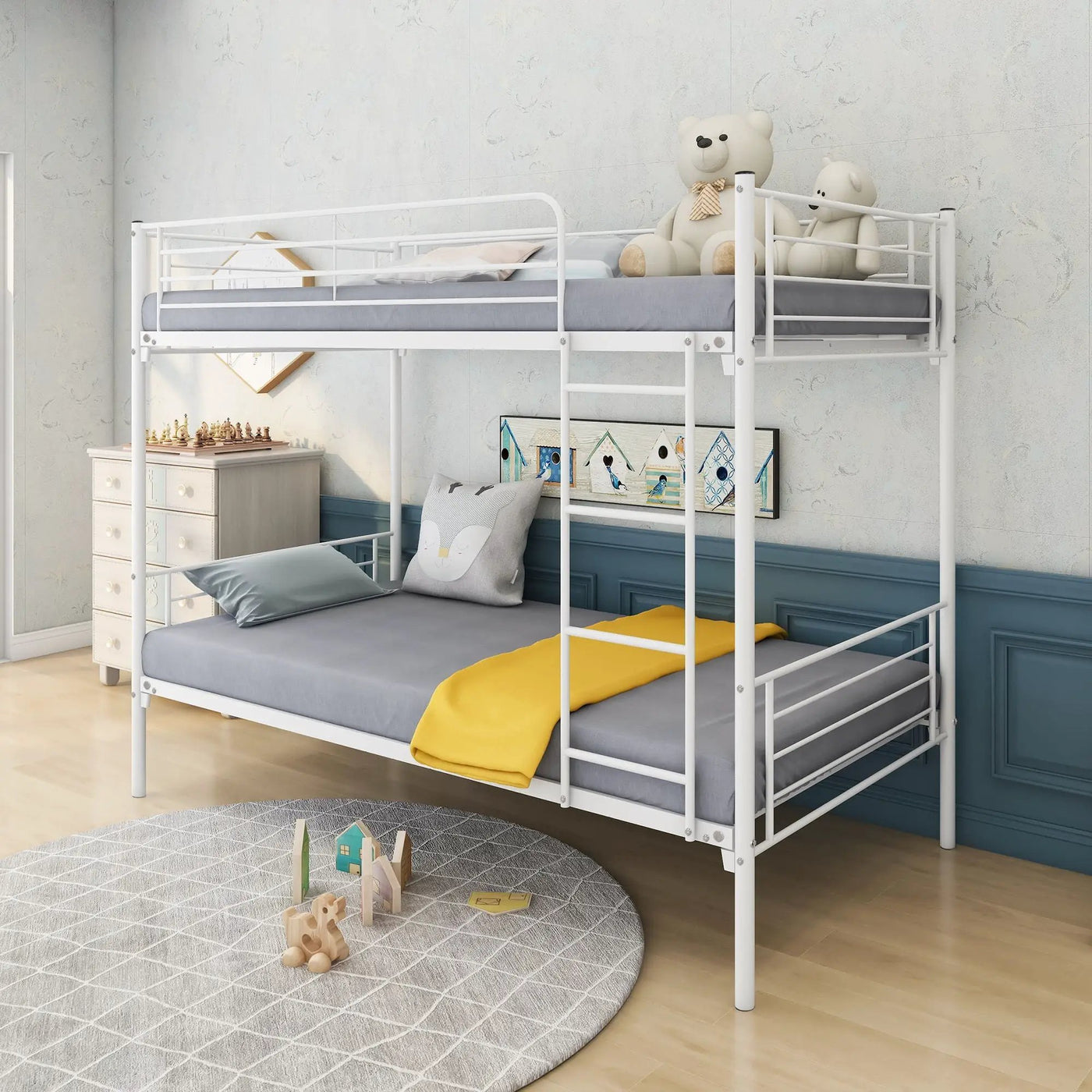 Space Saving Bunk Bed With Metal Frame And Ladder by HouseOfZazla