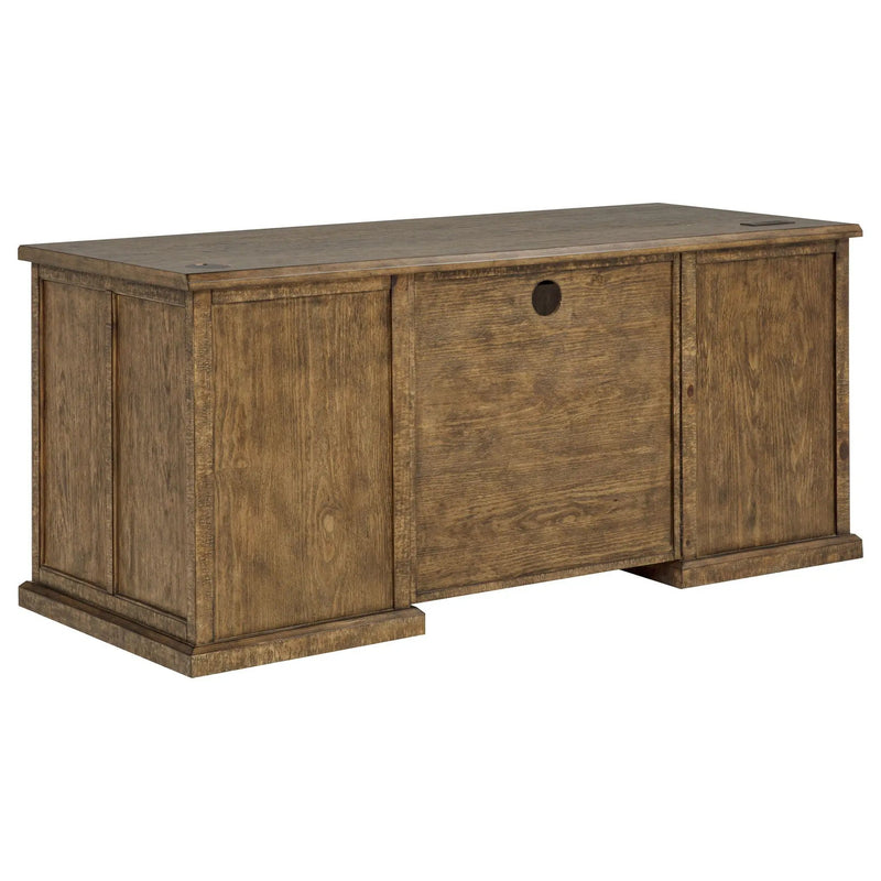 Altidore 68-inch 7-drawer Executive Home Office Desk Distressed Brown by Unique Piece Furniture