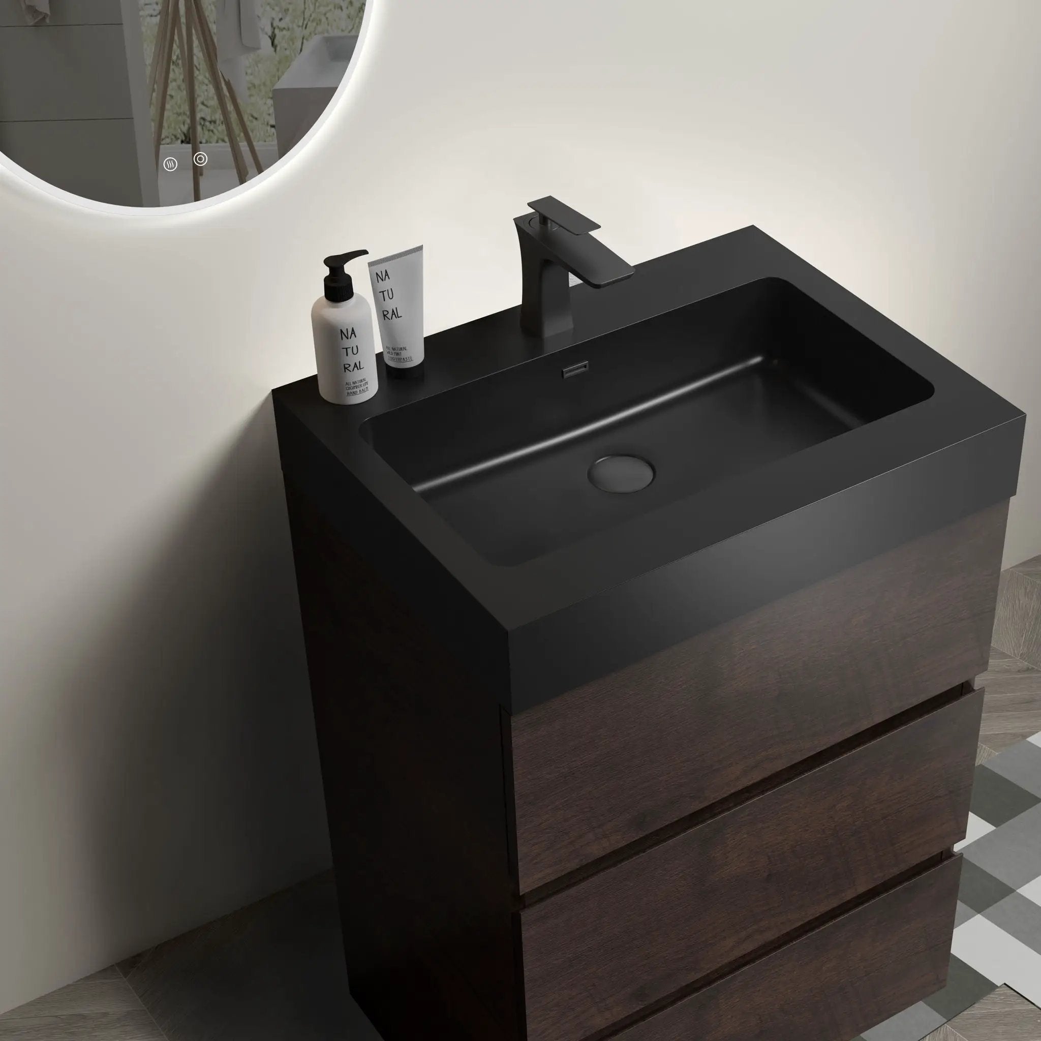 Alice - Bathroom Vanity With Large Storage Freestanding Bathroom Vanity, Sink For Modern Bathroom, One-Piece Sink Basin Without Drain And Faucet by Unique Piece Furniture