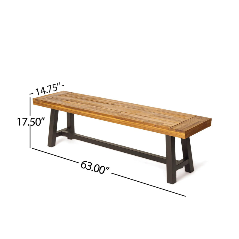 Tranquilizer Outdoor Acacia Wood Bench With Slat Panel Design by HouseOfZazla