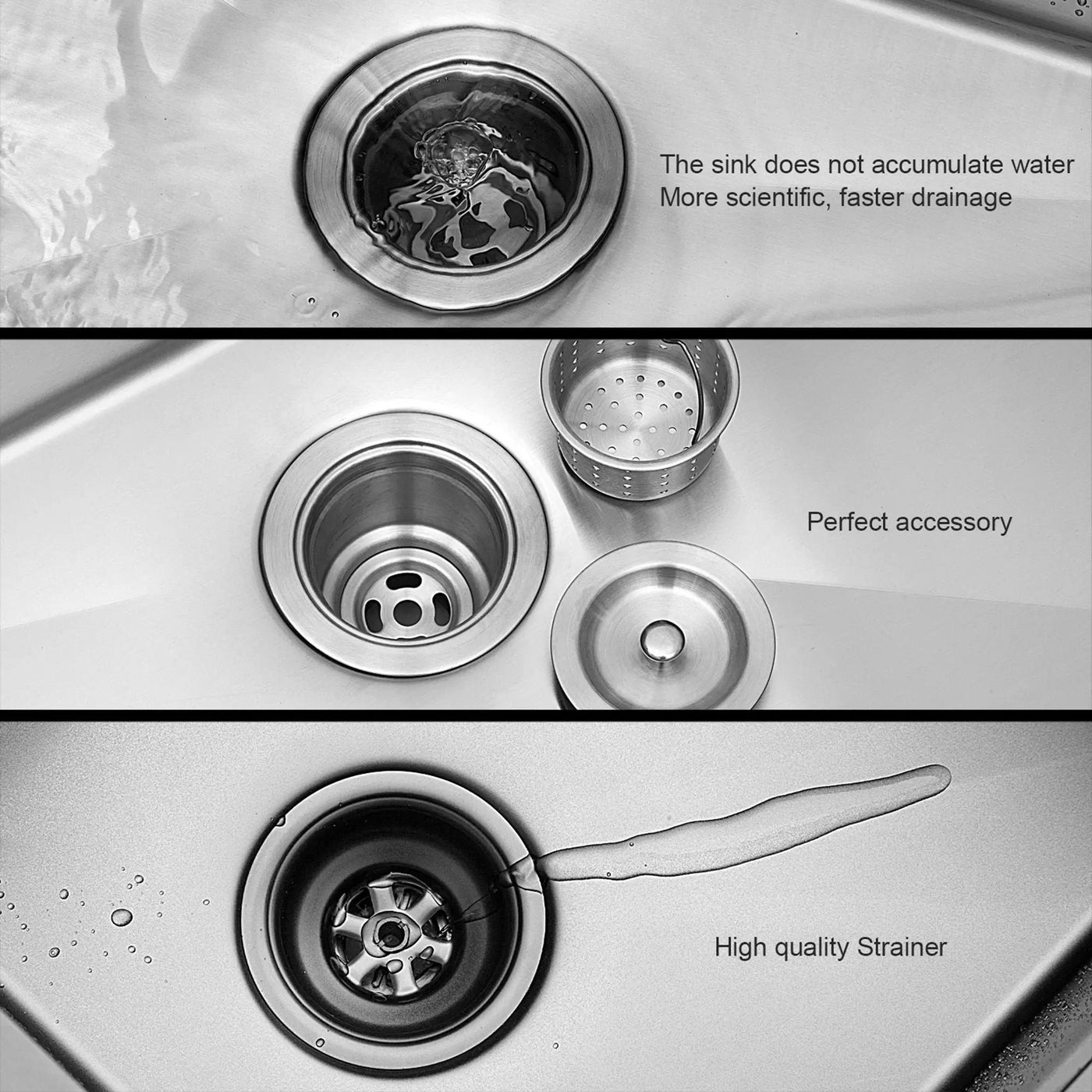 Modern Style Undermount Sink With Stainless Steel, Deep Single Bowl by HouseOfZazla