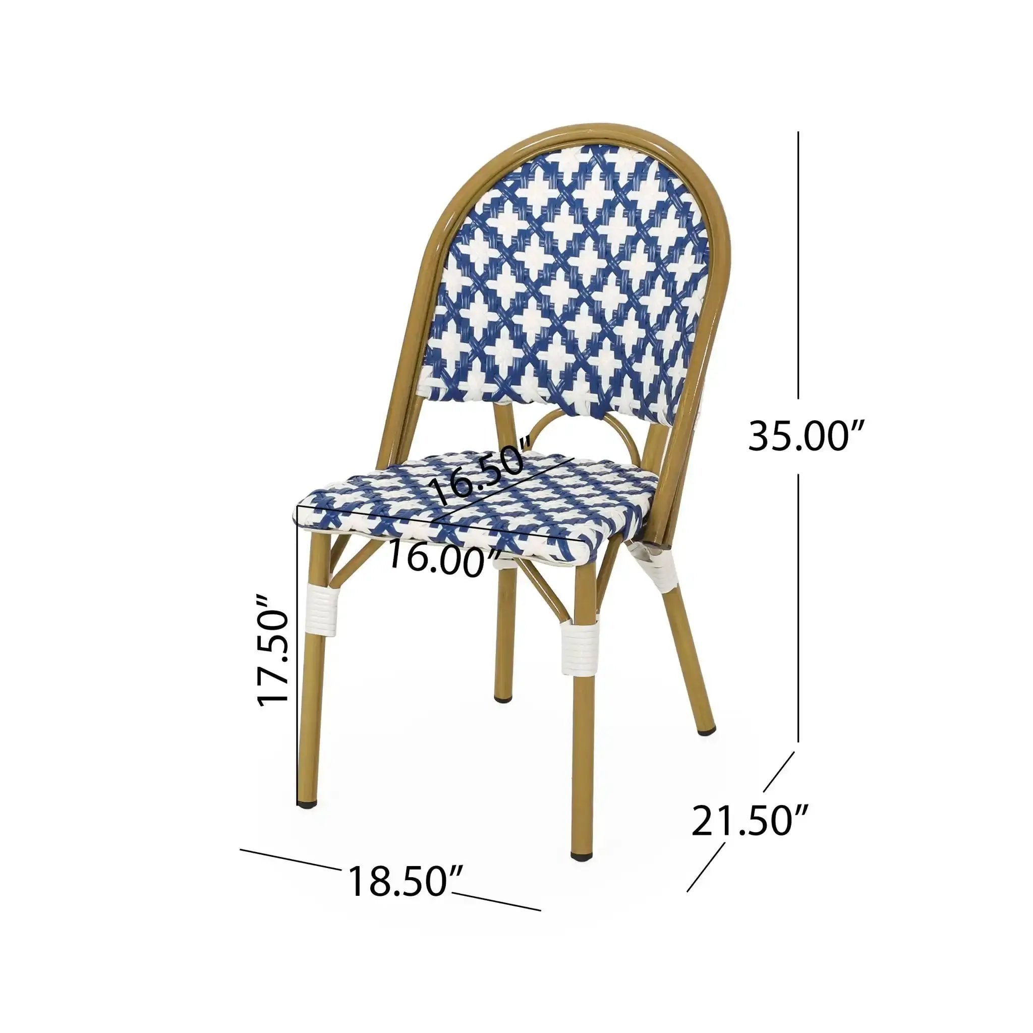 Chic French Bistro Chair With Durable Rattan And Aluminum Frame by HouseOfZazla