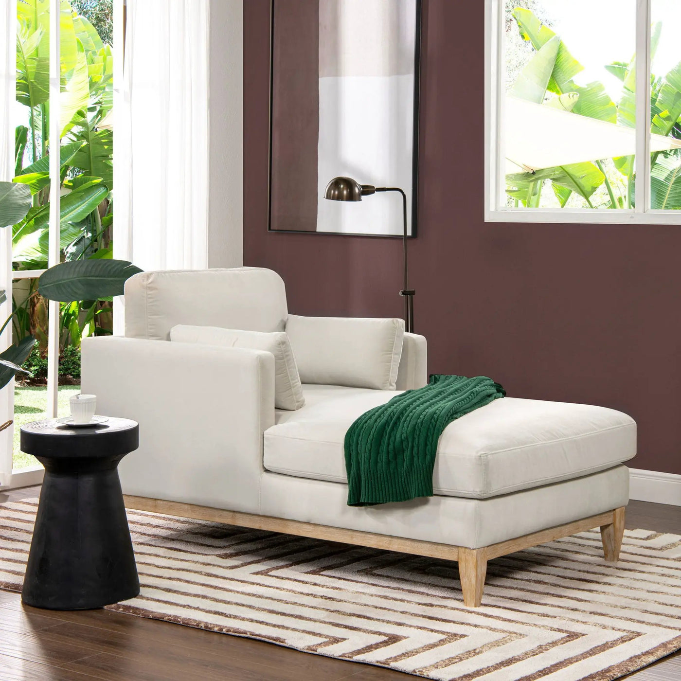 Knox - Modern Farmhouse Chaise Lounge Chair by Unique Piece Furniture