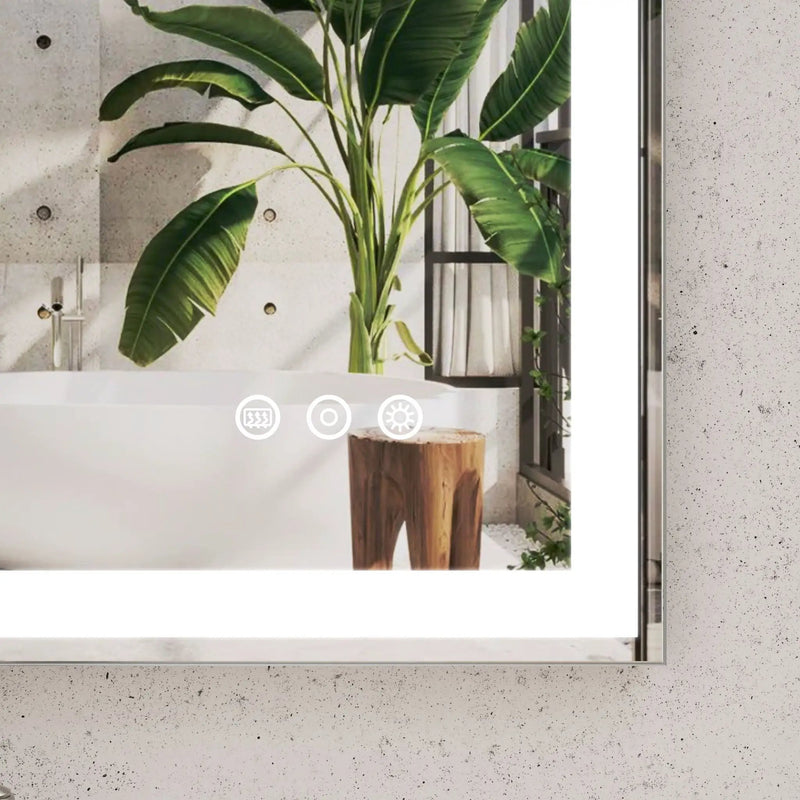 LED Bathroom Vanity Mirror Wall Mounted Adjustable / Warm / Natural Lights Anti-Fog Touch Switch With Memory Modern Smart Large Bathroom Mirrors by HouseOfZazla