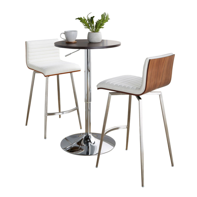 Mason - 3 Piece Swivel Mid Century Modern Counter Height Dining Set With Adjustable Table by HouseOfZazla