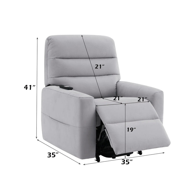 Freddie - Power Motion Recliner With Lift - Gray by HouseOfZazla