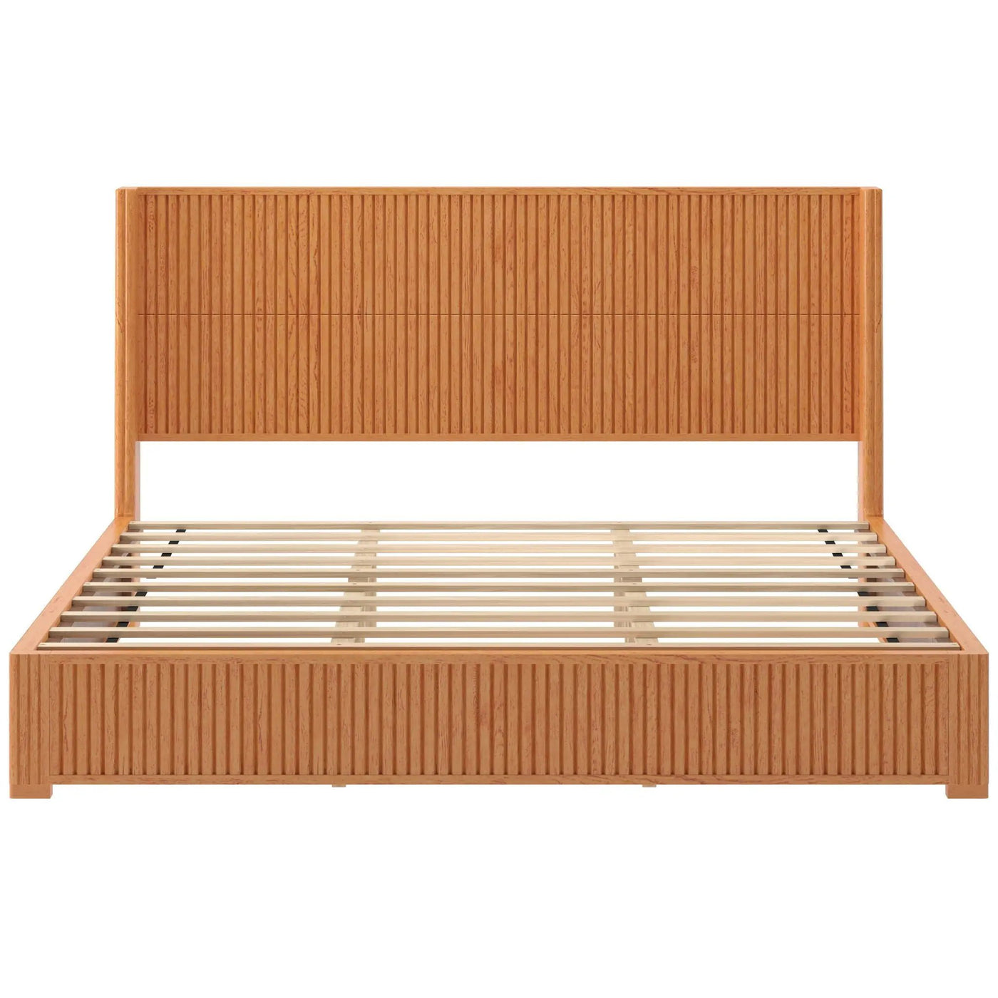 Platform Bed Frame With Headboard, Floor Standing Design by HouseOfZazla