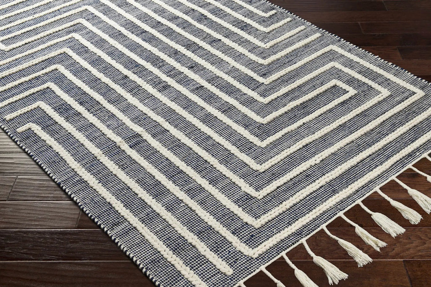 Aditya Tasseled Jute&Wool Carpet - Clearance by Boutique Rugs