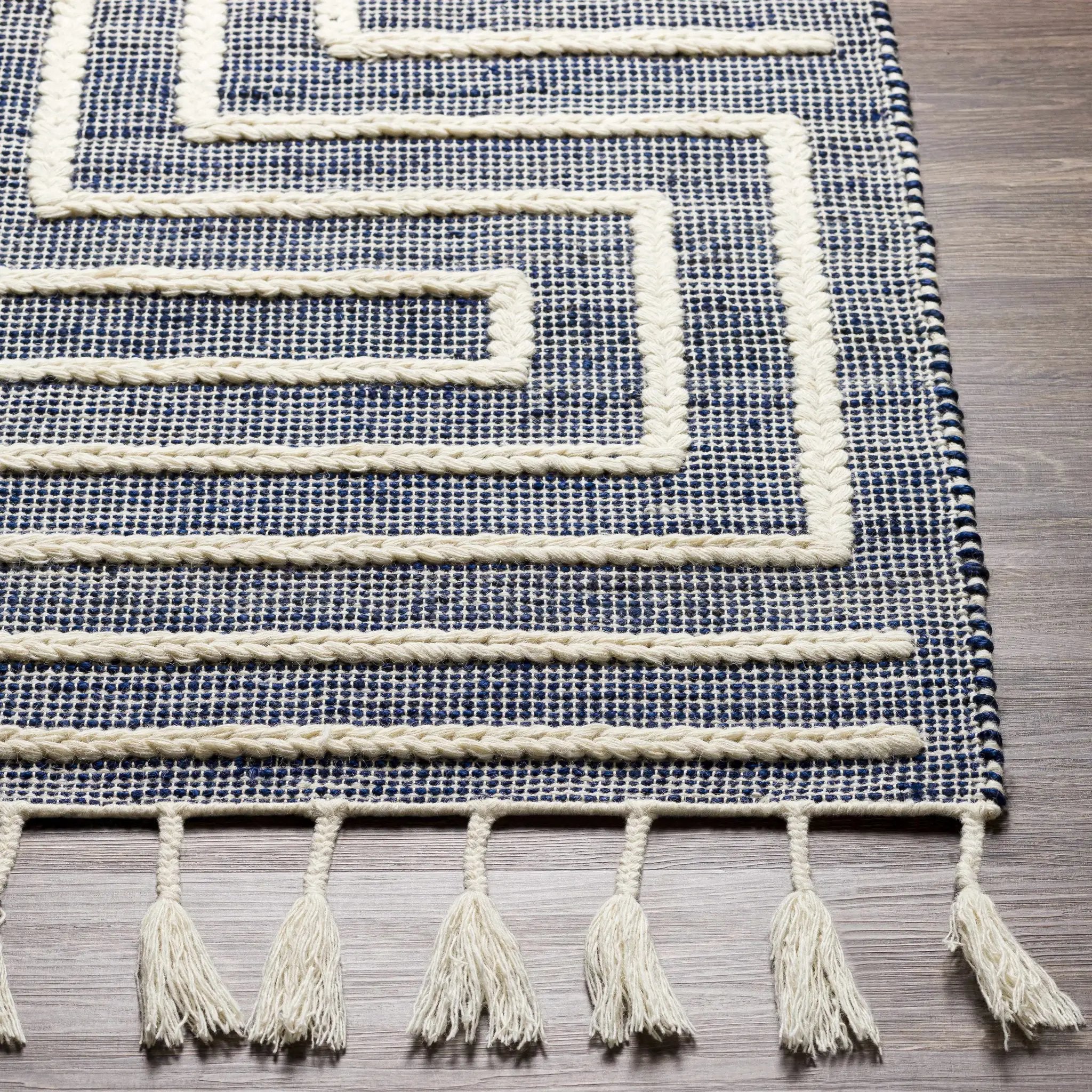 Aditya Tasseled Jute&Wool Carpet - Clearance by Boutique Rugs