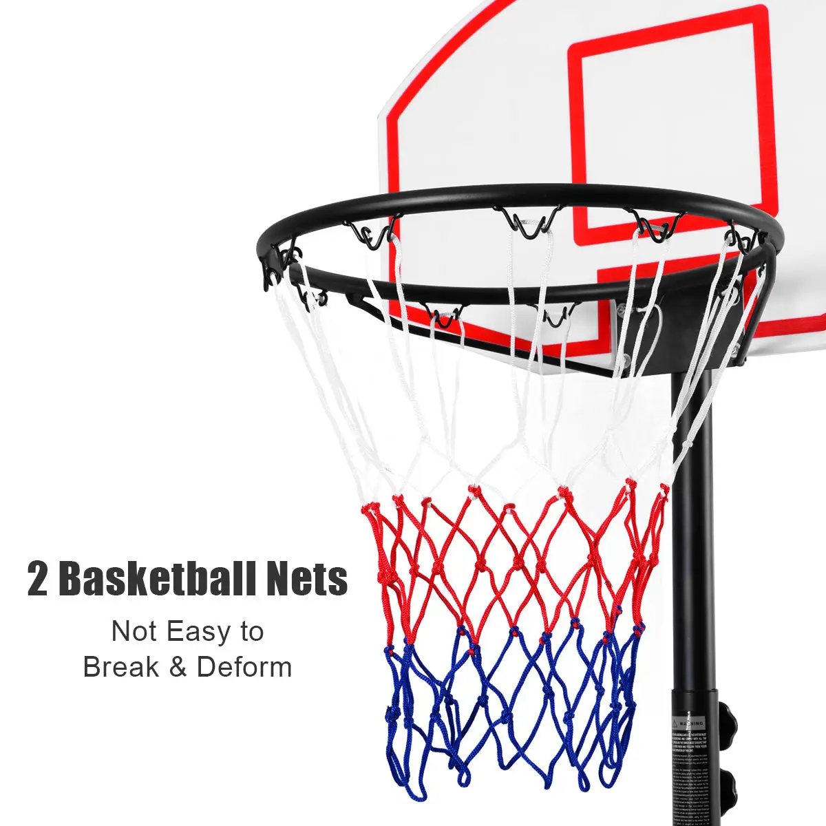 Adjustable Basketball Hoop System Stand with Wheels by DirectDeals