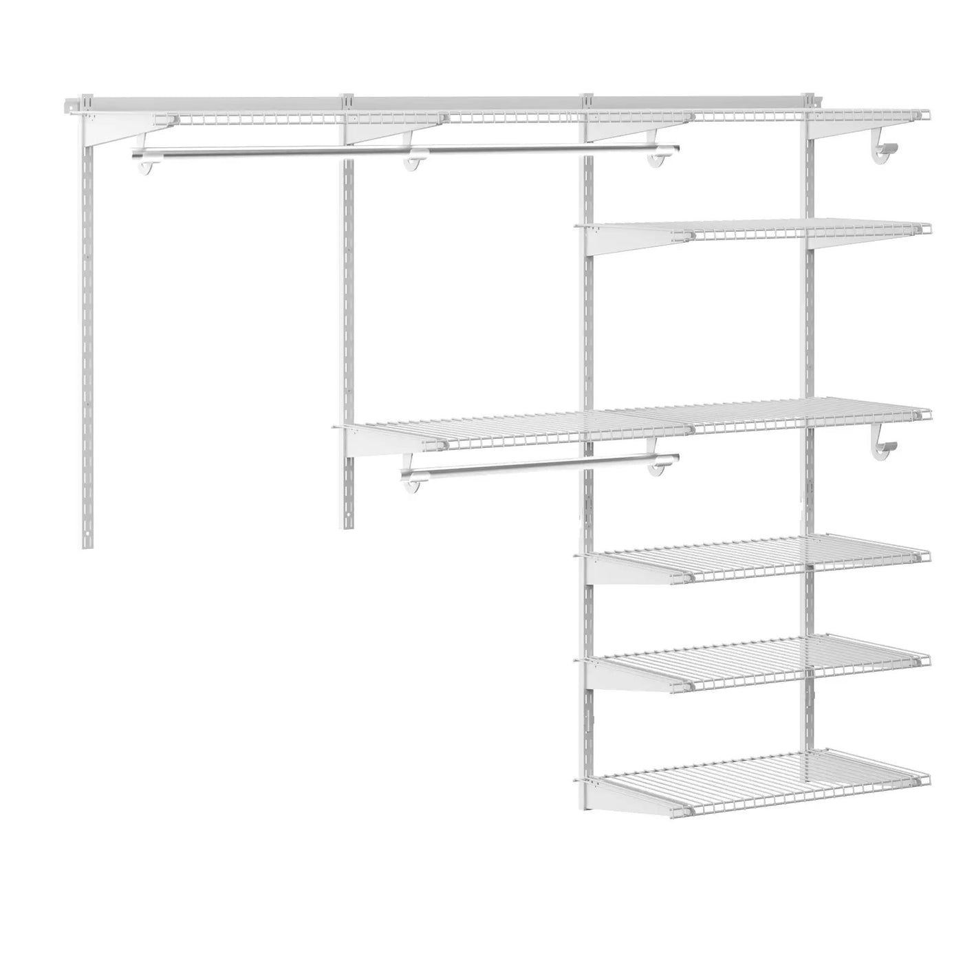 Adjustable Closet Organizer Kit with Shelves and Hanging Rods for 4 to 6 Feet by DirectDeals