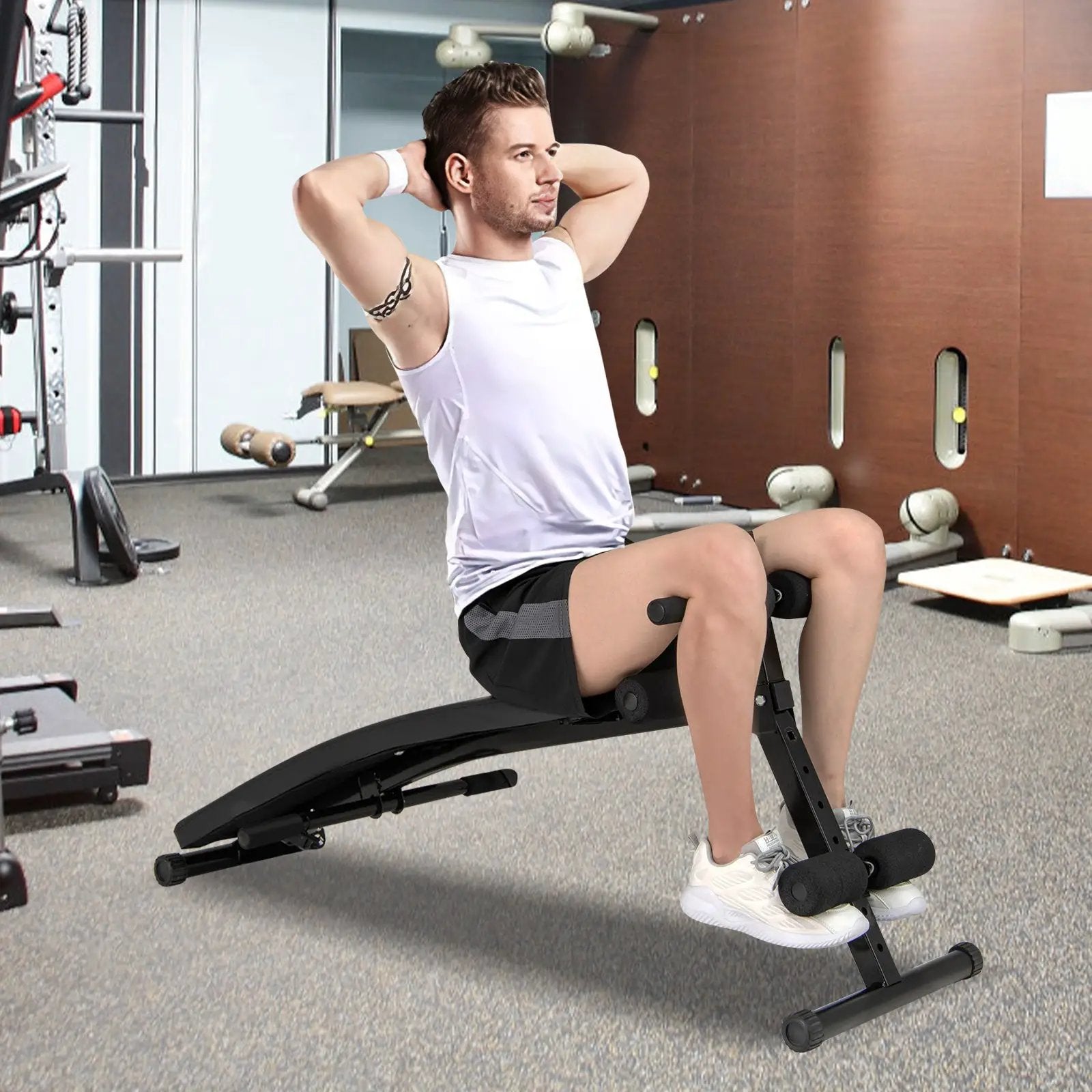 Adjustable Decline Sit Up Bench for Exercise for Home Gym by DirectDeals