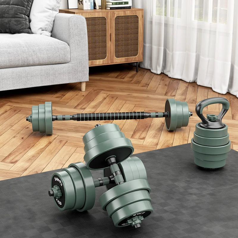 Adjustable Weight Dumbbell Set with Connector-Black & Gray by DirectDeals
