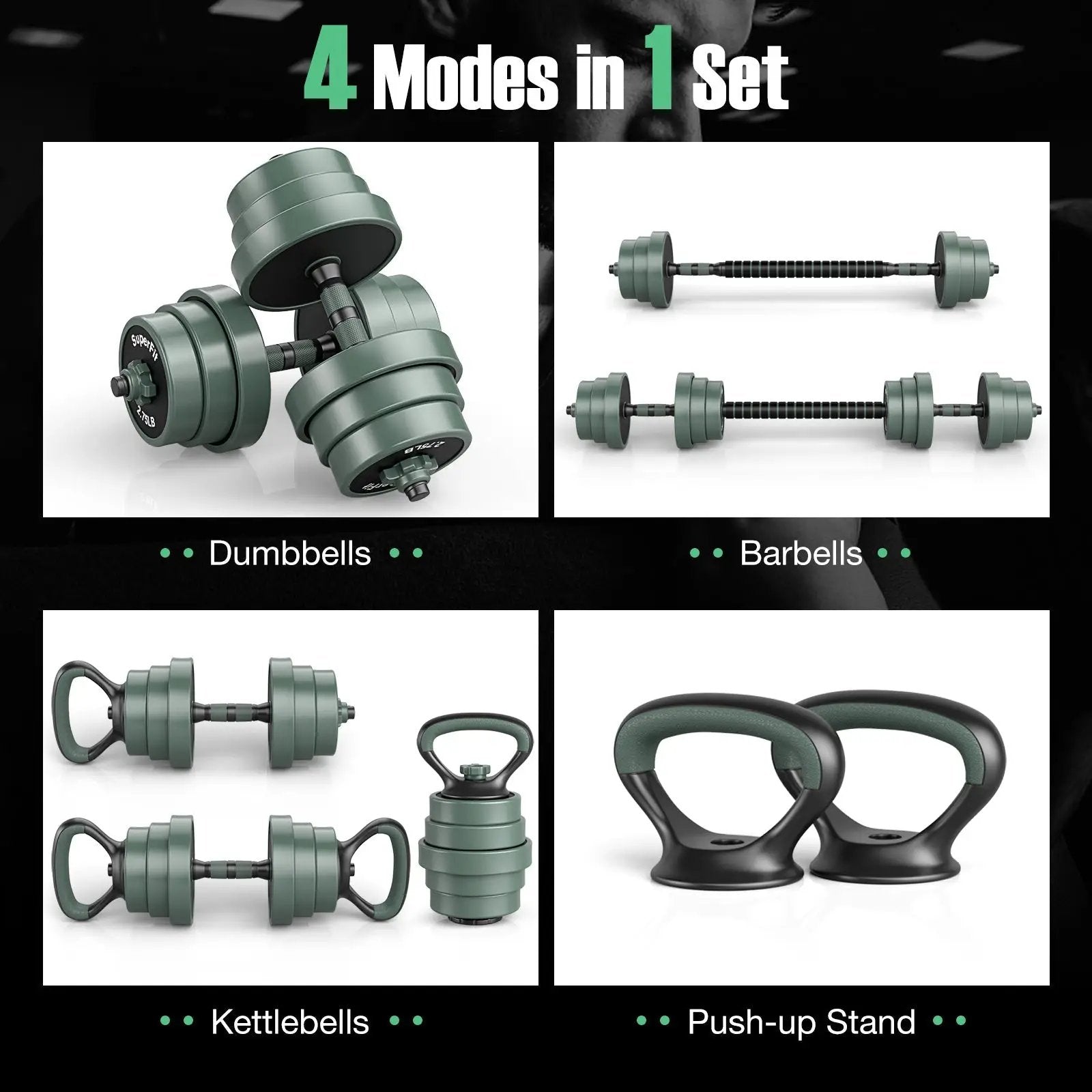 Adjustable Weight Dumbbell Set with Connector-Black & Gray by DirectDeals