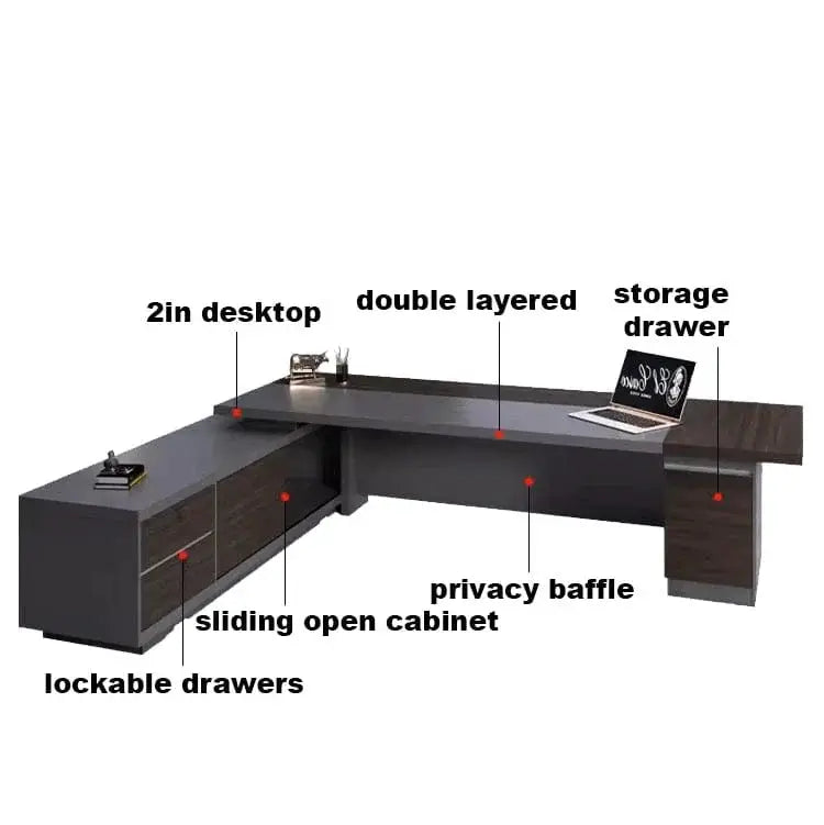 Carwin · Modern L-Shaped Executive Desk by Arc Grove