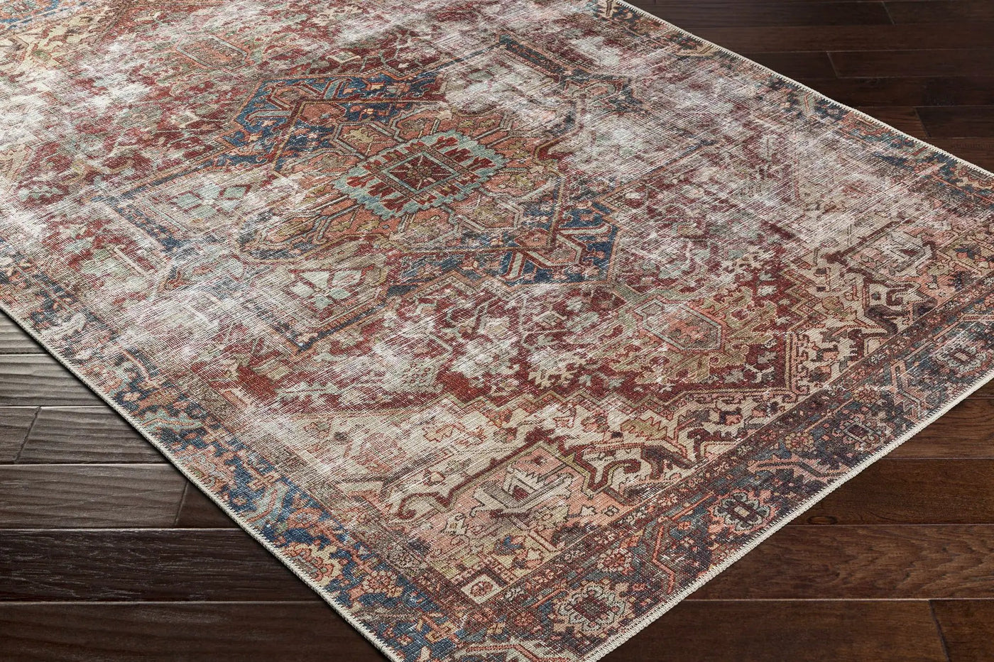 Adtugan Vintage Flat Pile Washable Rug by Boutique Rugs