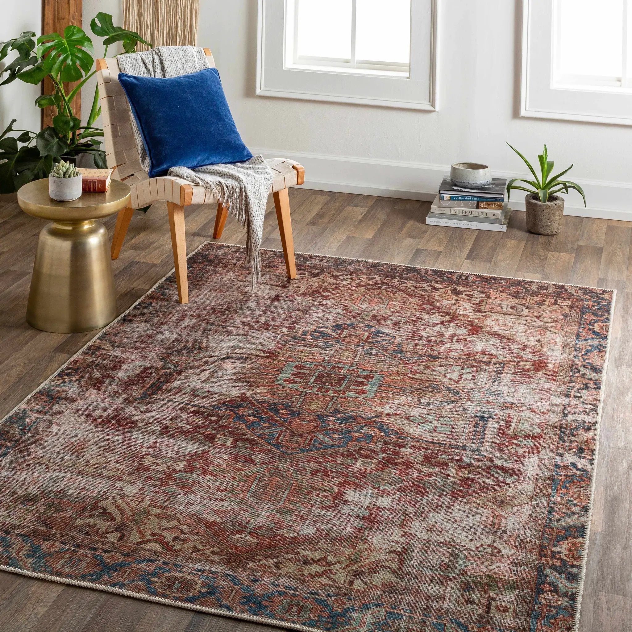 Adtugan Vintage Flat Pile Washable Rug by Boutique Rugs