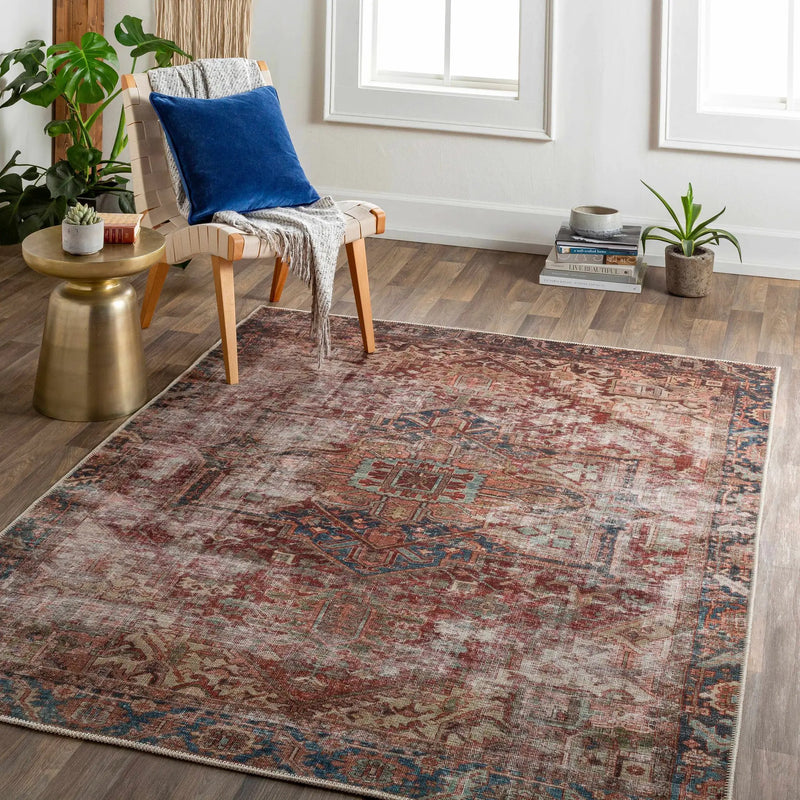 Adtugan Vintage Flat Pile Washable Rug by Boutique Rugs