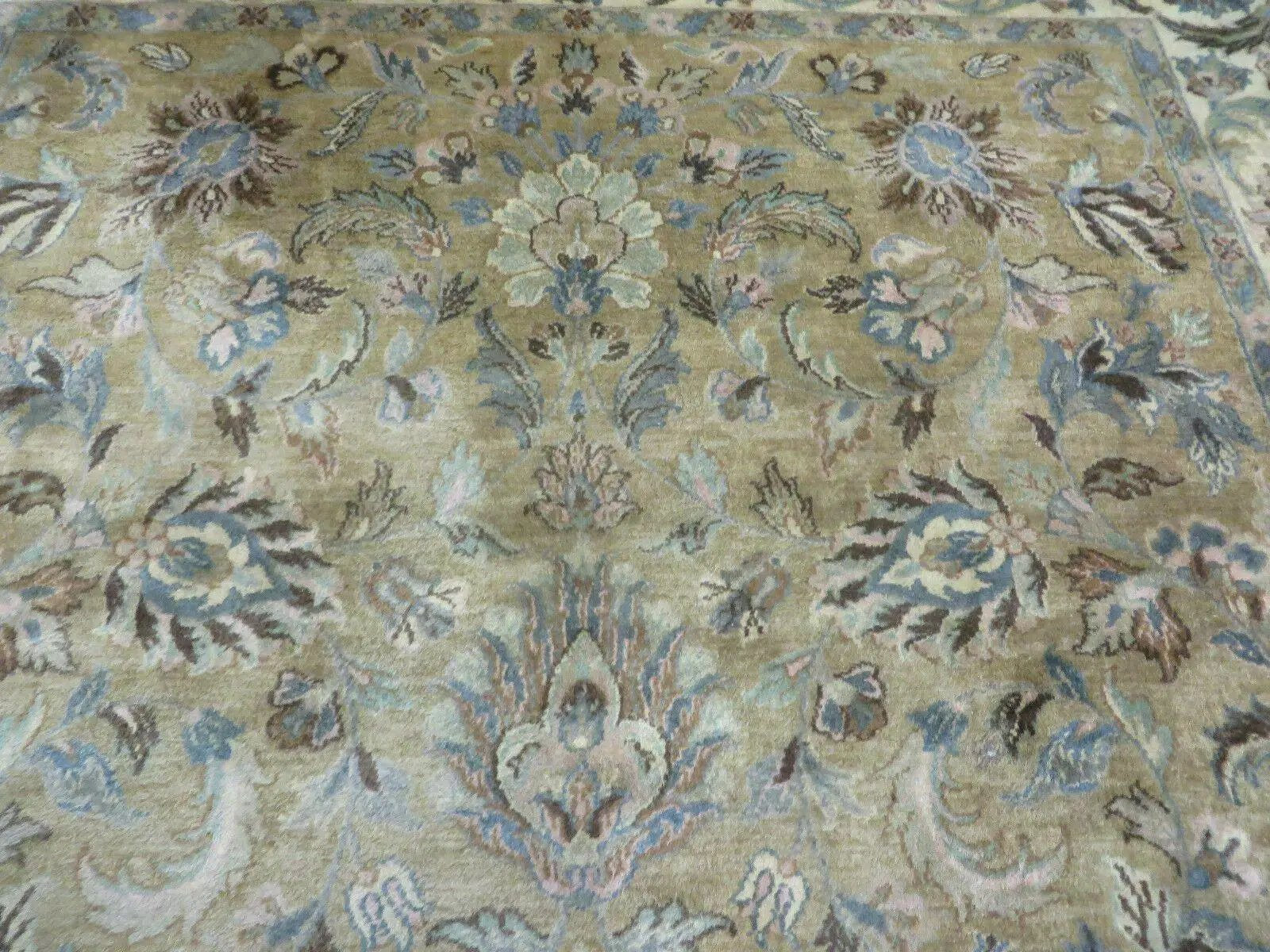 5' 6" X 9' Vintage Handmade Jaipur Indian Floral Oriental Wool Rug Veg Dyes by Jewel Rugs