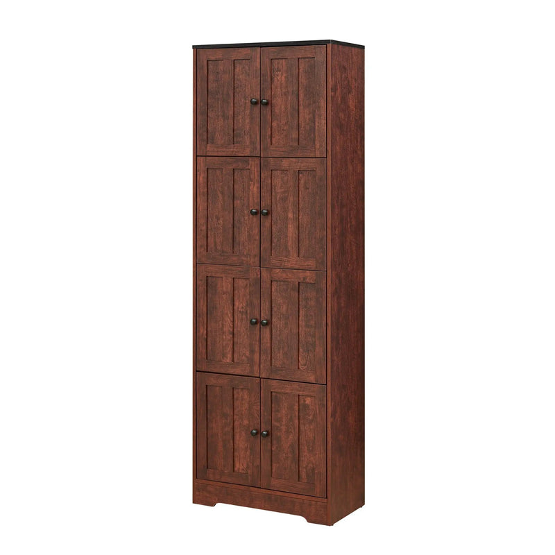 Tall Storage Cabinet With 8 Doors And 4 Shelves, Wall Storage Cabinet For Living Room, Kitchen, Office, Bedroom, Bathroom by Unique Piece Furniture