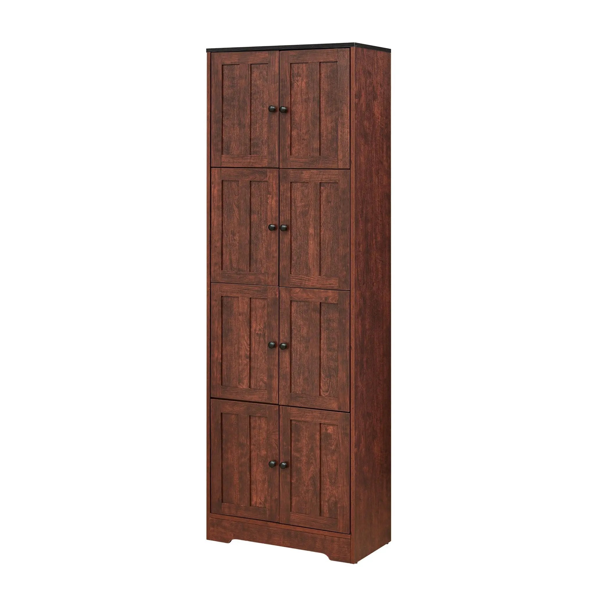 Tall Storage Cabinet With 8 Doors And 4 Shelves, Wall Storage Cabinet For Living Room, Kitchen, Office, Bedroom, Bathroom by HouseOfZazla